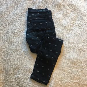 AG Stevie Ankle jeans heart print jeans